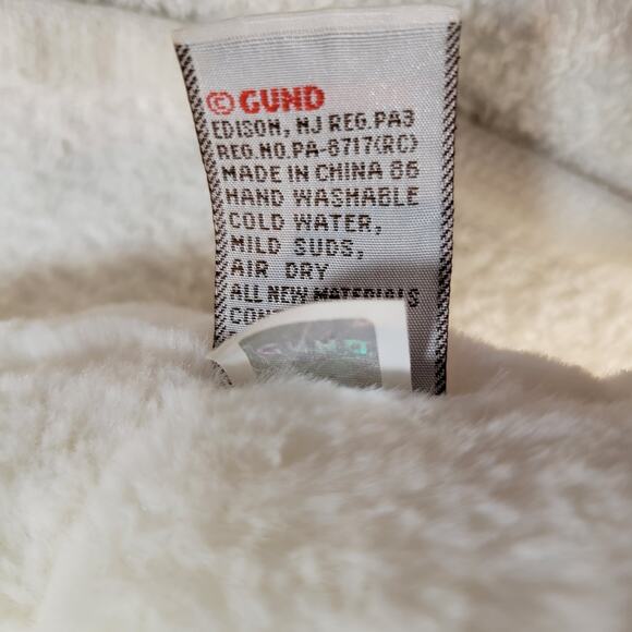 White Lamb Plush Stuffed Animal Soft Fleece 10" Laying Cuddly Toy Gund - Picture 12 of 16